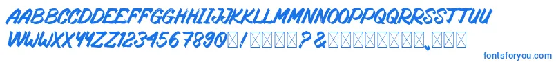 RosteringBrush Font – Blue Fonts on White Background