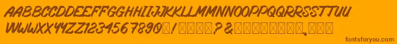 RosteringBrush Font – Brown Fonts on Orange Background