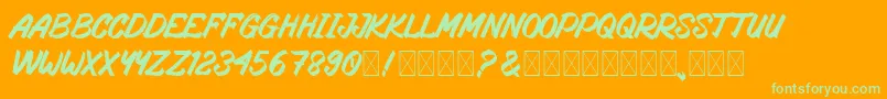 RosteringBrush Font – Green Fonts on Orange Background