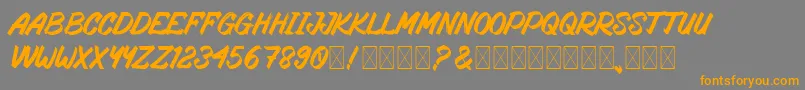 RosteringBrush Font – Orange Fonts on Gray Background
