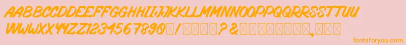 RosteringBrush Font – Orange Fonts on Pink Background