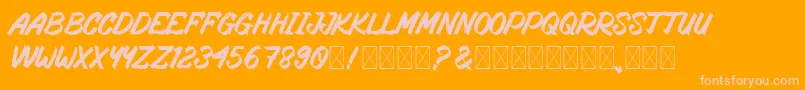 RosteringBrush Font – Pink Fonts on Orange Background