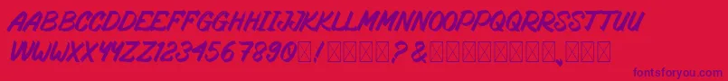 RosteringBrush Font – Purple Fonts on Red Background