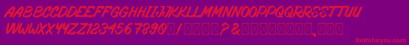RosteringBrush Font – Red Fonts on Purple Background