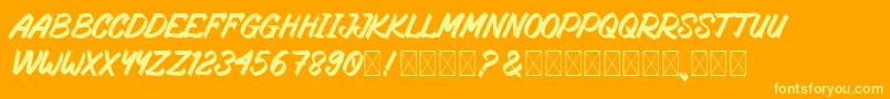 RosteringBrush Font – Yellow Fonts on Orange Background