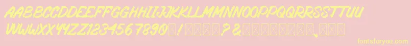 RosteringBrush-Schriftart – Gelbe Schriften auf rosa Hintergrund