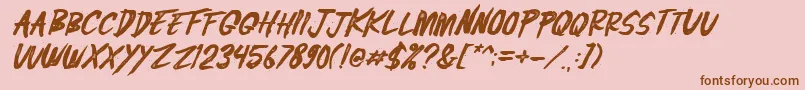 Police rostoh italic – polices brunes sur fond rose