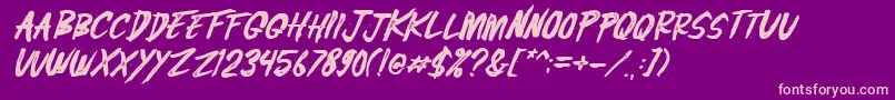 rostoh italic Font – Pink Fonts on Purple Background