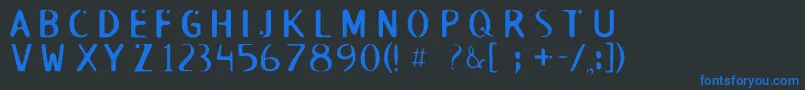 Roswell Font – Blue Fonts on Black Background