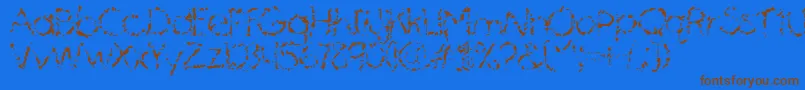 MascaraMistake Font – Brown Fonts on Blue Background