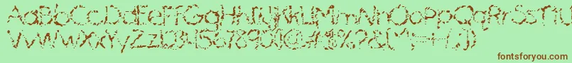 MascaraMistake Font – Brown Fonts on Green Background