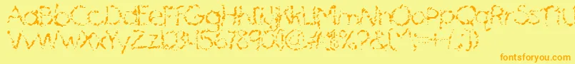 MascaraMistake Font – Orange Fonts on Yellow Background