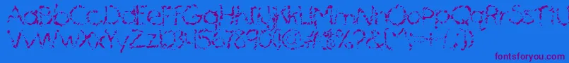 MascaraMistake Font – Purple Fonts on Blue Background