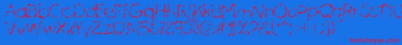 MascaraMistake Font – Red Fonts on Blue Background