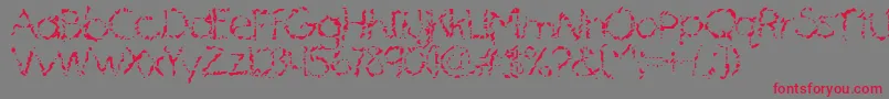 MascaraMistake-Schriftart – Rote Schriften auf grauem Hintergrund