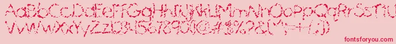 MascaraMistake-Schriftart – Rote Schriften auf rosa Hintergrund