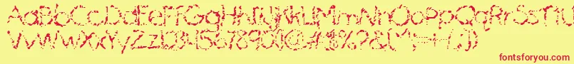 MascaraMistake Font – Red Fonts on Yellow Background