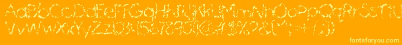 MascaraMistake-Schriftart – Gelbe Schriften auf orangefarbenem Hintergrund