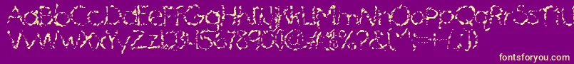 MascaraMistake-Schriftart – Gelbe Schriften auf violettem Hintergrund