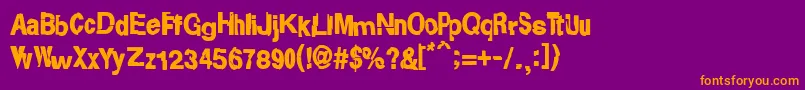 Шрифт Rota en mil Pedazos – оранжевые шрифты на фиолетовом фоне