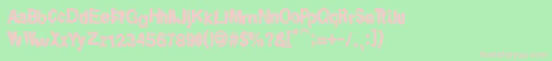 フォントRota en mil Pedazos – 緑の背景にピンクのフォント