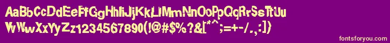 Rota en mil Pedazos-fontti – keltaiset fontit violetilla taustalla