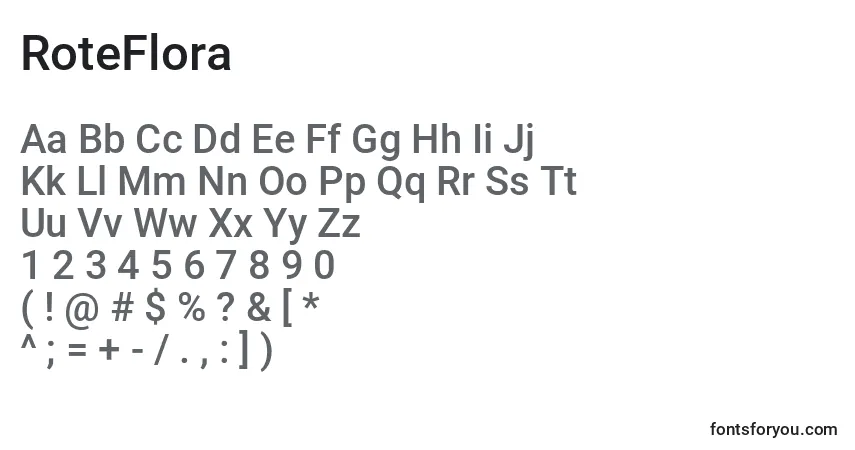 Шрифт RoteFlora (139161) – алфавит, цифры, специальные символы