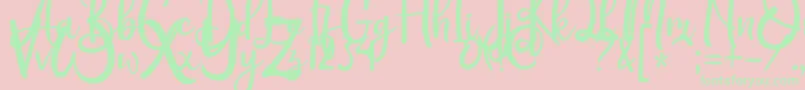 Rothena Font – Green Fonts on Pink Background