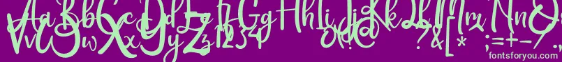 Rothena Font – Green Fonts on Purple Background