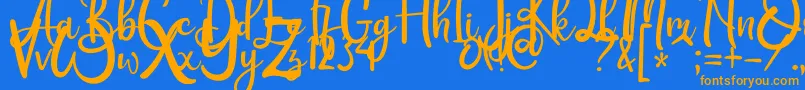 Rothena Font – Orange Fonts on Blue Background