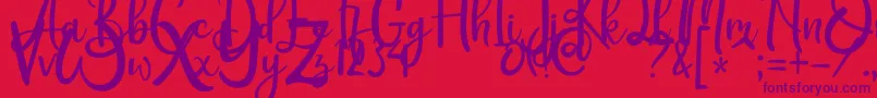 Rothena Font – Purple Fonts on Red Background