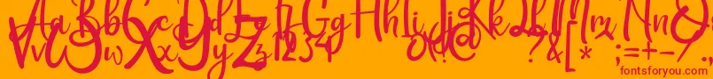 Rothena Font – Red Fonts on Orange Background