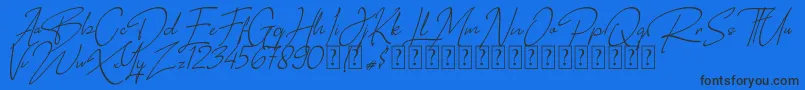 Шрифт Rotherland – чёрные шрифты на синем фоне
