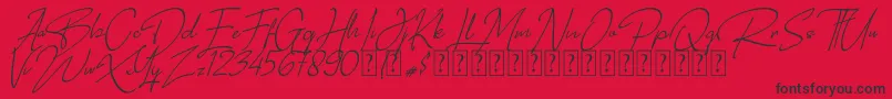Rotherland-Schriftart – Schwarze Schriften auf rotem Hintergrund