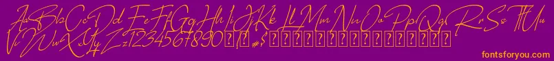 Rotherland Font – Orange Fonts on Purple Background