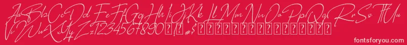 Rotherland Font – Pink Fonts on Red Background