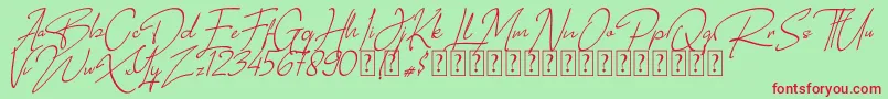 Rotherland Font – Red Fonts on Green Background