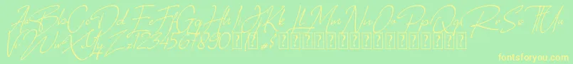 Rotherland Font – Yellow Fonts on Green Background