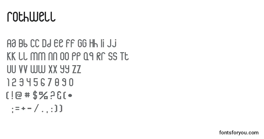 A fonte Rothwell (139165) – alfabeto, números, caracteres especiais