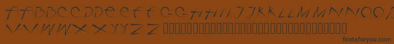 フォントRotorica – 黒い文字が茶色の背景にあります