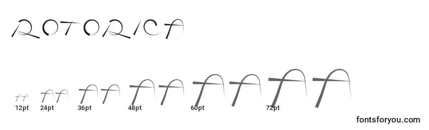 Größen der Schriftart Rotorica