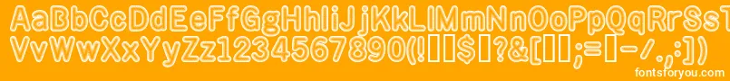 rotos   -Schriftart – Weiße Schriften auf orangefarbenem Hintergrund