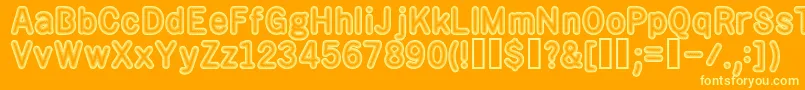 rotos   -Schriftart – Gelbe Schriften auf orangefarbenem Hintergrund