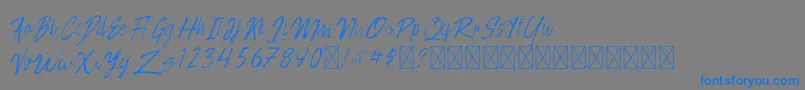 Rotove   Personal Use-Schriftart – Blaue Schriften auf grauem Hintergrund