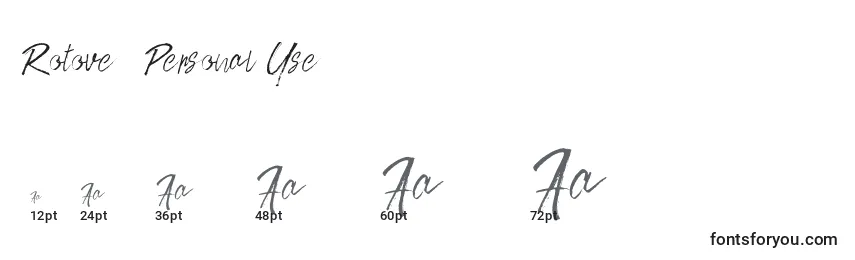 Rotove   Personal Use Font Sizes