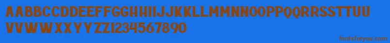 Rottely Free Personal Use Font – Brown Fonts on Blue Background