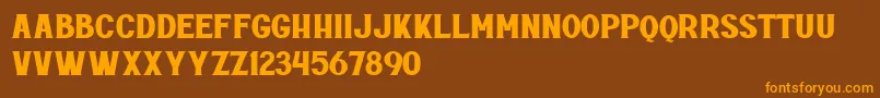 Rottely Free Personal Use Font – Orange Fonts on Brown Background