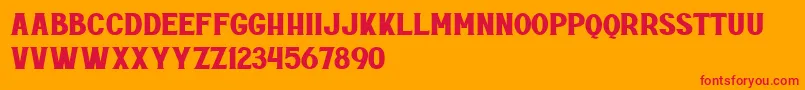 Rottely Free Personal Use Font – Red Fonts on Orange Background