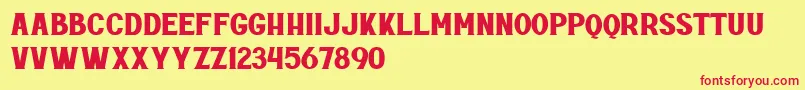 Rottely Free Personal Use Font – Red Fonts on Yellow Background
