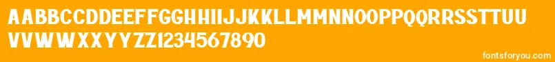 Rottely Free Personal Use-Schriftart – Weiße Schriften auf orangefarbenem Hintergrund